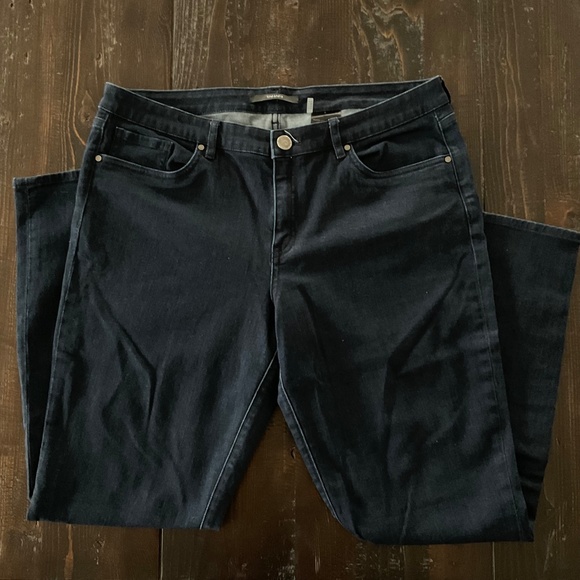 Tahari ● Women's Dark Blue Medium Rise Straight Leg Jeans - Picture 2 of 2